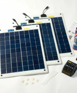 PV Logic Flexi PV 60w Flexible Roof Or Deck Top Solar Panel Complete Kit
