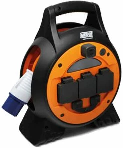 Maypole 15m Roller Mains Unit Camping Hook Up With LED Light