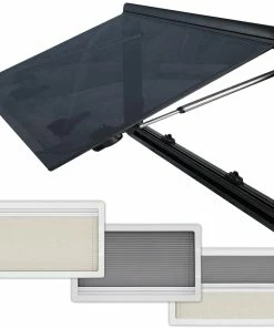Adventurer Campervan Top Hinge Window With Blind And Fly Screen - Flush Acrylic Glass