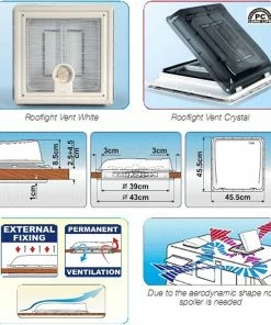Fiamma Crystal Caravan Roof Light Vent 400 X 400 -Heaters and Air Conditioners Sales Store fiamma vent diagram 62974 80558.1659360304