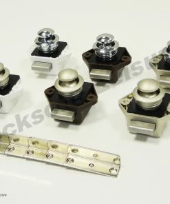 JLS Ltd 3 Pack Of Caravan Mini Push Button Door Handle And Catch