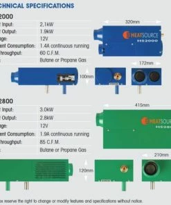 Propex Heatsource HS2000 12v LPG Gas Blown Air Heater -Heaters and Air Conditioners Sales Store propex 09860.1446644114