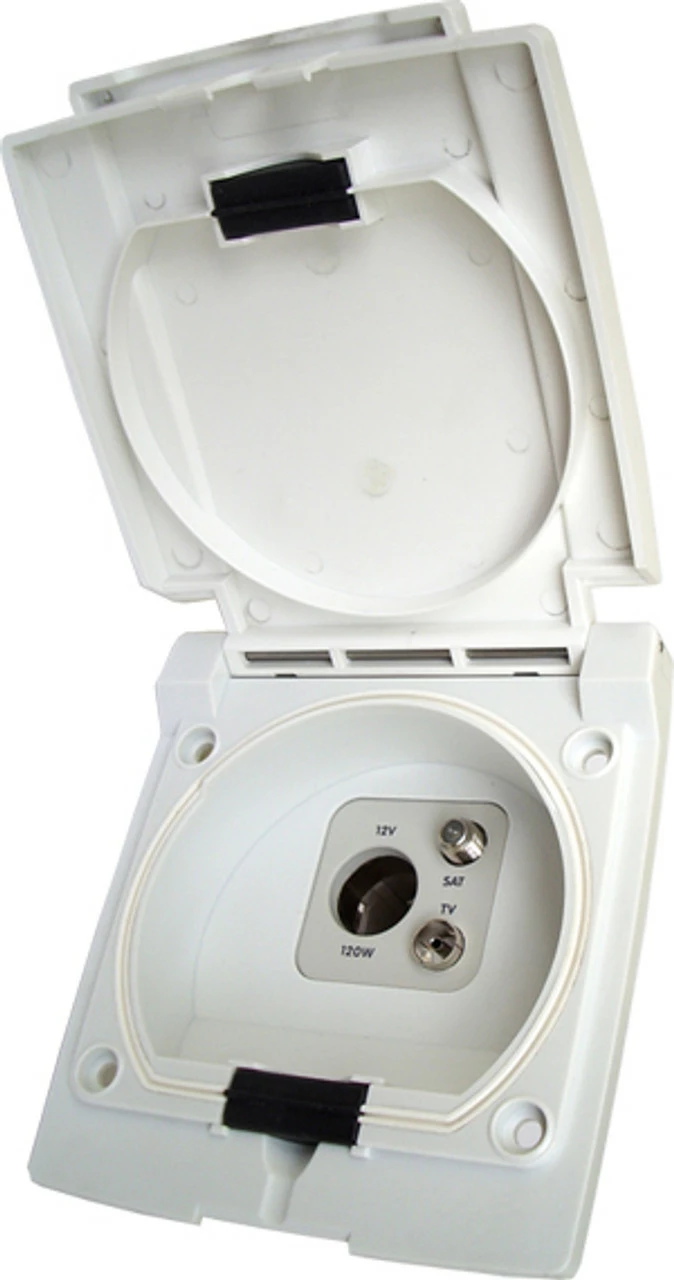 Bullfinch Satellite, TV & 12v Outlet Point - White 3 Bullfinch Satellite, TV & 12v Outlet Point - White