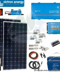 Victron Energy Victron Solar Kit 350W Solar Panels With LiFePO4 Batteries, Pure Sinewave Inverter, Charger And Fittings Kit-12