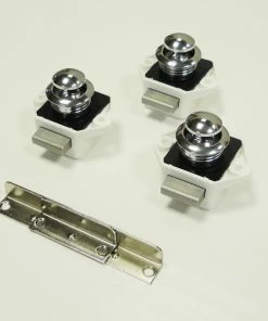 JLS Ltd 3 Pack Of Caravan Mini Push Button Door Handle And Catch -Heaters and Air Conditioners Sales Store wh chr 81128.1415011161